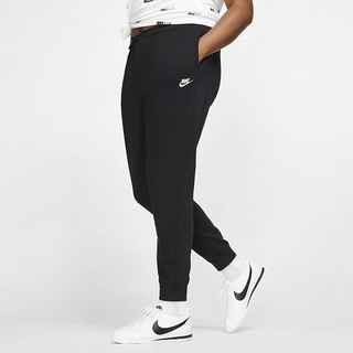 Pantaloni Nike Sportswear Essential Fleece (Plus Size) Dama Negrii Albi | SGIN-27831